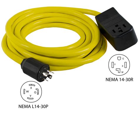 NEMA L14 30P To 14 30R Rubber Power Supply Cords