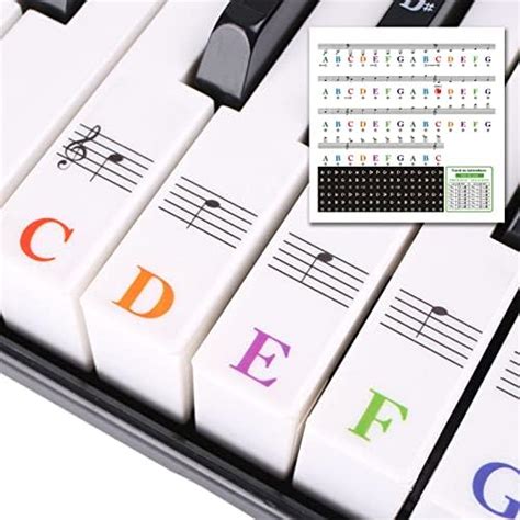 Piano Keyboard Stickers Removable Piano Keyboard Note Labels Key