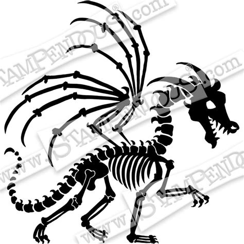 Dragon Skeleton Drawing at PaintingValley.com | Explore collection of Dragon Skeleton Drawing