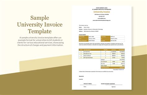 Free University Invoice Templates Edit Online And Download