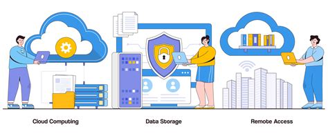 Cloud Computing Data Storage Remote Access Concept With Character