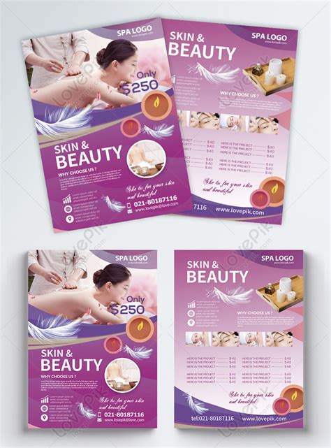 Purple Gradient Spa Massage Promotion Flyer Design Template Imagepicture Free Download