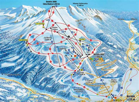 Mapa tras narciarskich w Bormio Włochy WinterEvent