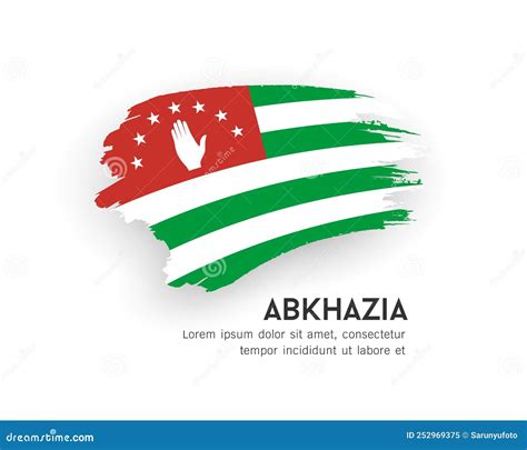 Abkhazia Stroke Map Isolated On White Background With Water And Roads