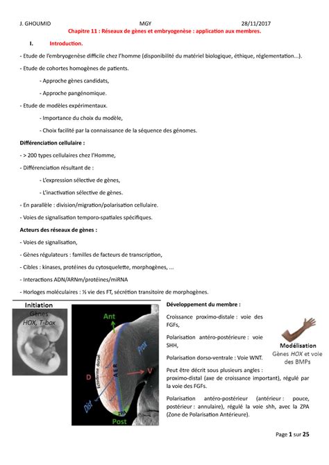 Chapitre Cours De Master Recherche Biologie Sant Chapitre