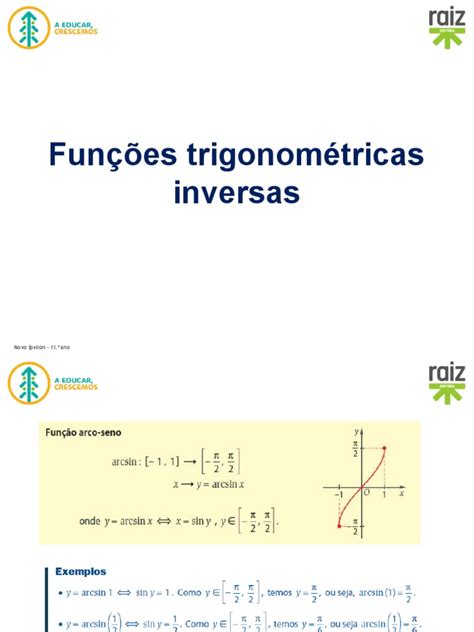 Re82129 Ny11p1 Ppt Funcoes Trigonometricas Inversas Pdf