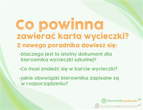 Dokumentacja Kierownika Wycieczek Karta Wycieczki