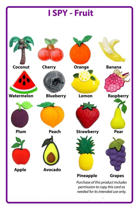 Printable Fruit I Spy Printablelib