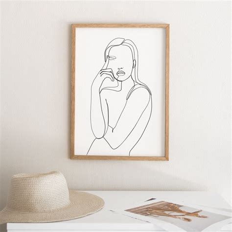Woman Body Printable Naked Print Single Line Art Woman Art Etsy Australia