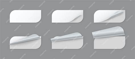 Premium Vector Blank White Label Paper Stickers With Curled Corner
