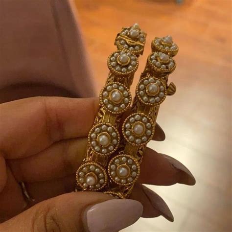 Pearl Flower Kangan Bangles Kundan Bangles Bangles Fancy Jewelry