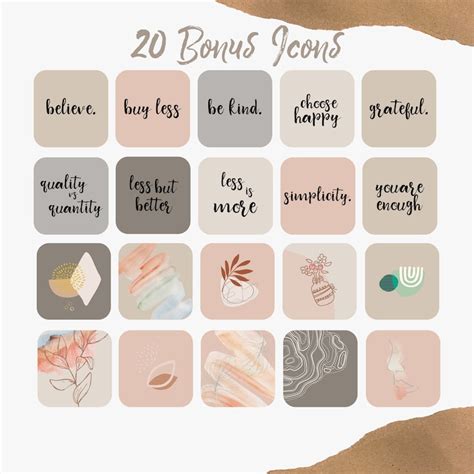 Nude Aesthetic IPhone Ios 14 App Icons Theme Pack Cream Beige