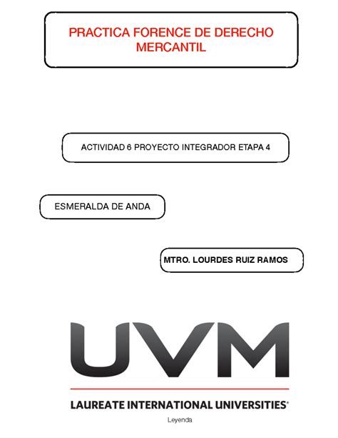 A6 ADZ Tarea PRACTICA FORENCE DE DERECHO MERCANTIL ACTIVIDAD 6