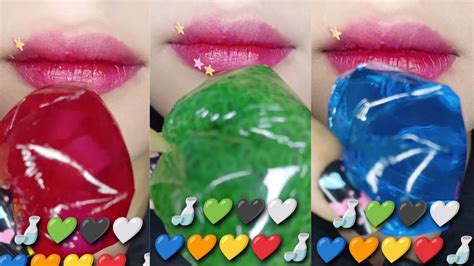 무지개 이모티콘 푸드 Asmr 먹방drink Rainbow Water🍶💚 ️💛🧡💙🤍🖤mukbang Eating Sounds