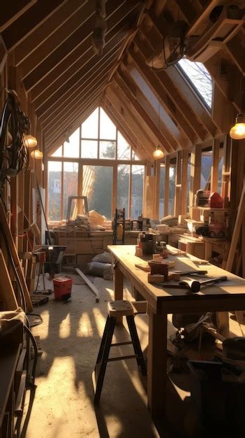 Premium Photo Carpentry Workshop Interior With Tools And A Large Window