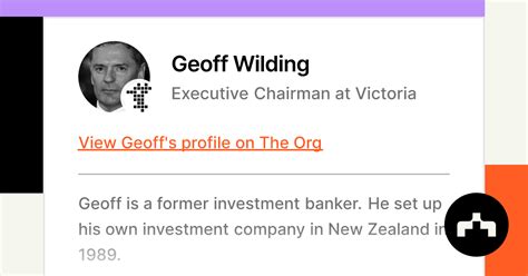 Geoff Wilding Executive Chairman At Victoria The Org