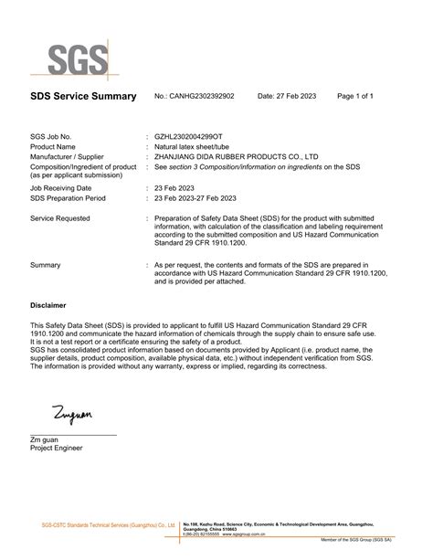 Sgs Test Report