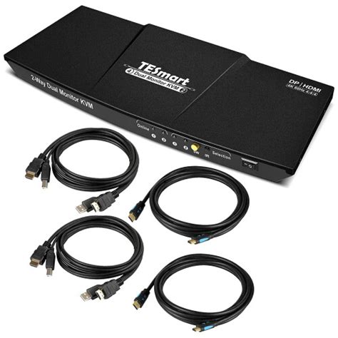 Tesmart Dual Monitor X Hdmi Displayport Kvm Switch K Hz