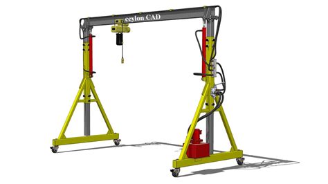 Height Adjustable Gantry Crane Solidworks Youtube