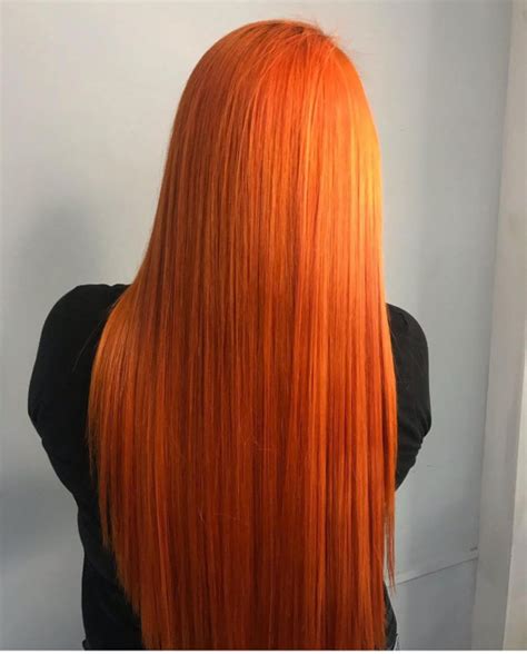 32 Best Orange Hair Color Shades Bright Orange Long Straight Hair