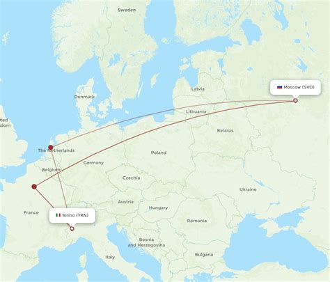 All Flight Routes From Turin To Moscow TRN To SVO Flight Routes