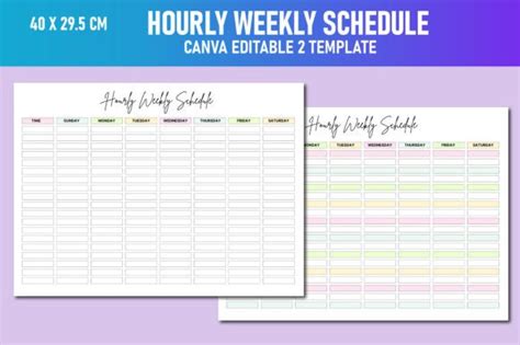 Hourly Weekly Schedule Canva Kdp Graphic By Lavlu Creative Zone