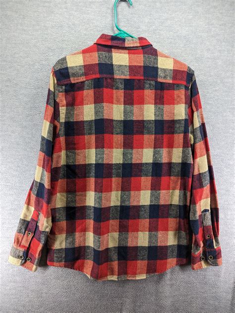 Jachs Mfg Co Plaid Flannel Long Sleeve Shirt Red Blue Check Men Sz M Ebay