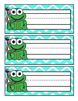 Frog Themed Name Tags {FREEBIE!} by The Twenty Something Teacher