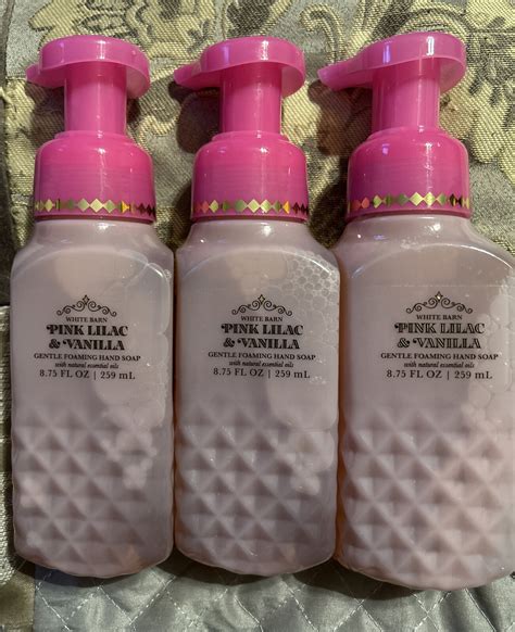 3 X Bath And Body Works Pink Lilac And Vanilla Gentle Foaming Hand Soap 8