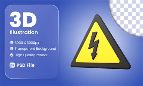 Premium Psd Stylized D High Voltage Sign Icon