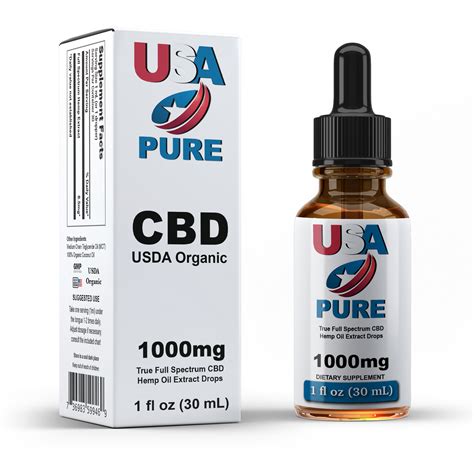 Full Spectrum Cbd Oil 1000mg Certified Organic Usa Pure Cbd