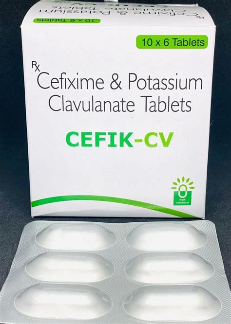 Cefik Cv Cefixime And Potassium Clavulanate Tablets X Tables At