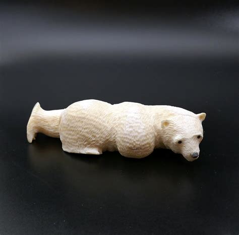 Mark Nupowlatik Textured Ivory Bear Eskimo Art – Home & Away Gallery