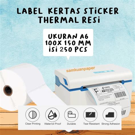 Jual Kertas Thermal Sticker Label Barcode Roll Ukuran A X Mm Isi