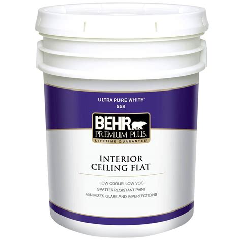 Behr Premium Plus Gal Flat Interior Ceiling Paint The Home Depot