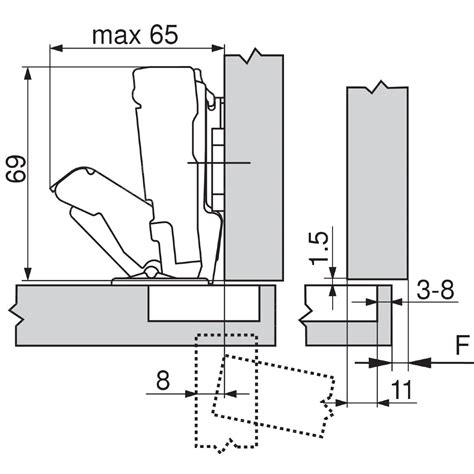 Blum Clip Top Full Overlay 170 Degree Sprung Hinge 71T6550 Full Overlay