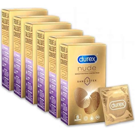 Durex Nude Préservatifs Extra Lubrifiés sans Latex 56mm Sensation Peau