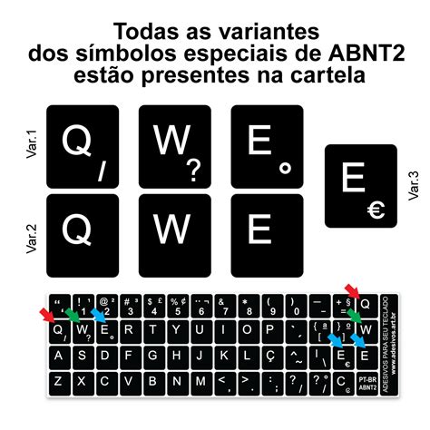 Adesivos De Teclado Portugu S Brasil Abnt Etiquetas Alta Qualidade