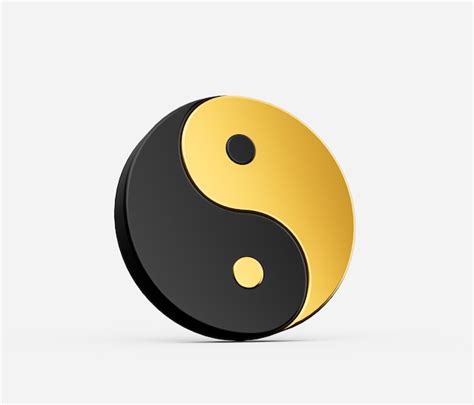 3d Noir Et Doré Yin Et Yang Symbole D harmonie Et D équilibre Sur Fond