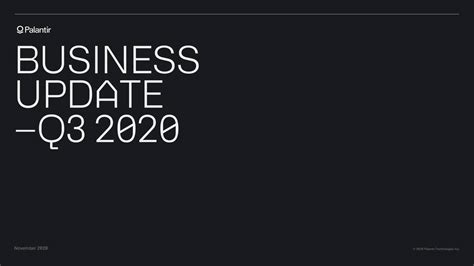 Palantir Technologies Inc. 2020 Q3 - Results - Earnings Call ...