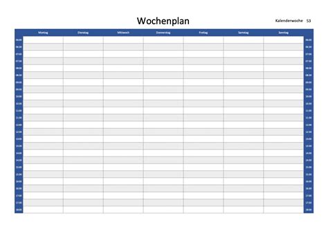 6 Wochenplan Vorlagen Zum Ausdrucken Word Excel PDF