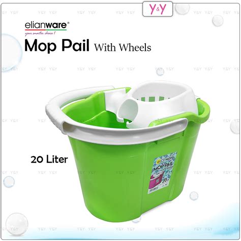 Elianware Mop Pail With Wheels Liter Plastic Mop Bucket Mopping