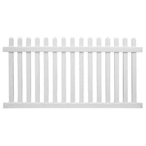 Weatherables Plymouth 3 Ft H X 6 Ft W White Vinyl Picket Fence Panel