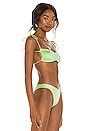 Frankies Bikinis Foxy Satin Bikini Top In Honeydew REVOLVE