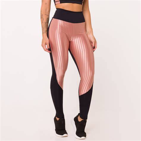 Calça Legging Zag Rosé Recortes Preto