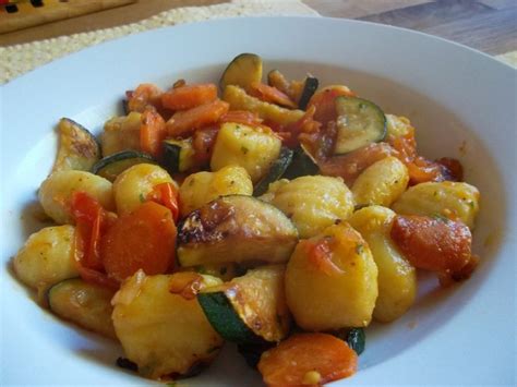 Poêlée de gnocchi aux légumes Courgette et chocolat