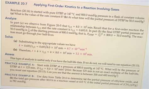 Solved EXAMPLE 20-7 Applying First Order Kinetics to a | Chegg.com