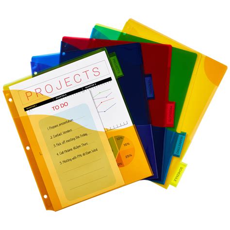 Avery Big Tab Dividers For 3 Ring Binders 5 Tab Set Three Pocket