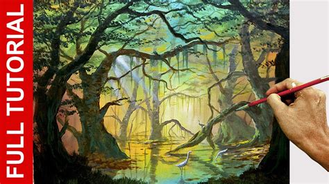 Tutorial How To Paint Forest And Swamps In Acrylics JMLisondra