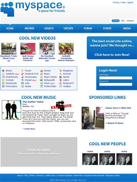 Myspace Redone Web Template 6 By Redvo On Deviantart